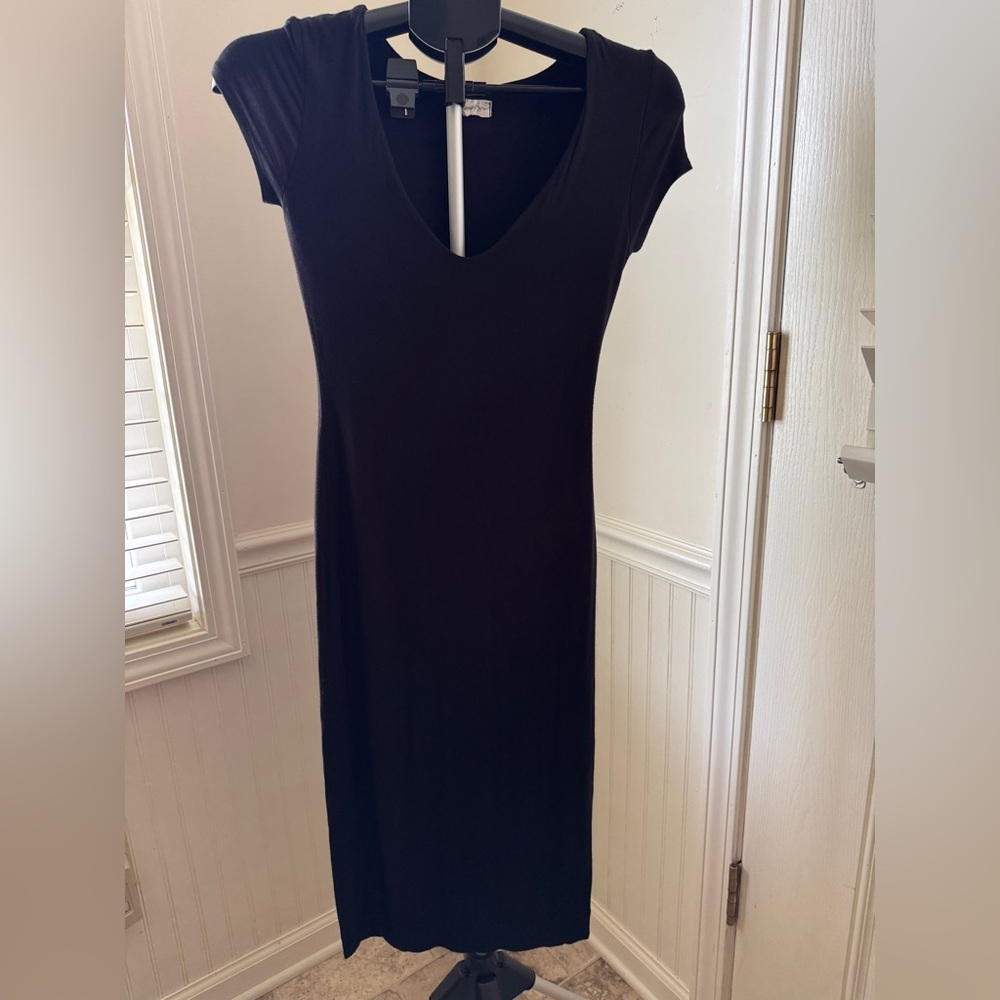 See You Monday Black Midi Dress